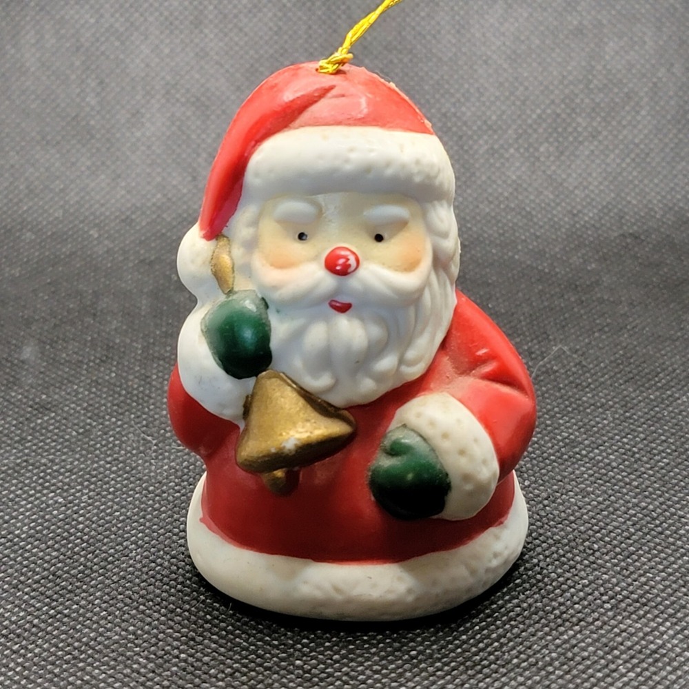 Vintage 1985 Giftco Bell Ringing Santa Christmas Ornament- Has Been Repaired